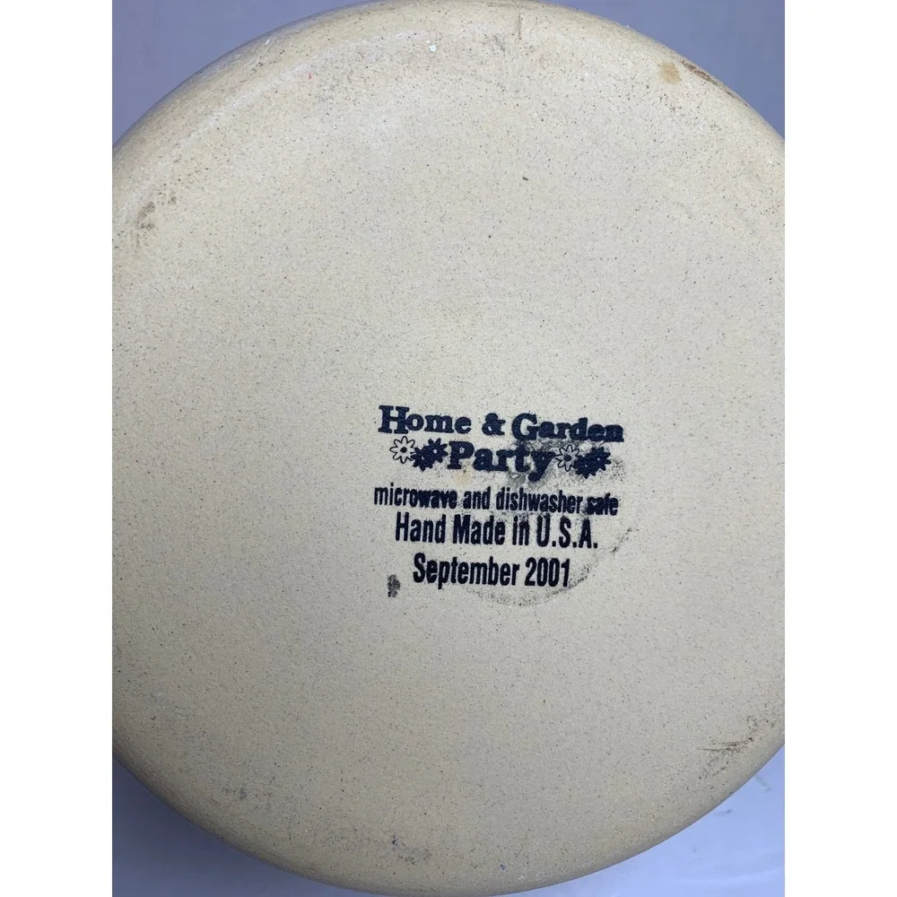 Home & Garden Party Floral Stoneware Cookie  Jar Canister Vintage 2001‎ USA XL
